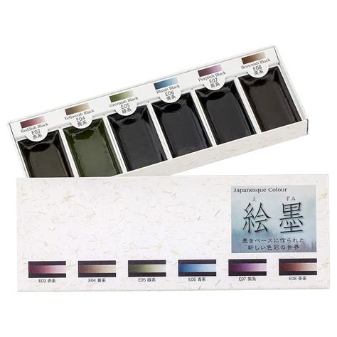 Boku-Undo E-Sumi Watercolor Paint 6 Colors Set from Japan : Amazon.in ...