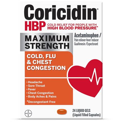 Coricidin HBP Cold, Flu & Chest Congestion Liquid Gels | Walgreens