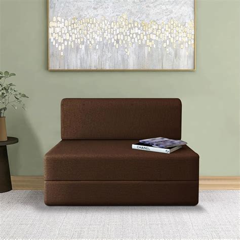 Rosebell Lightweight Easy 1-Person Sofa Cum Bed Jute Fabric- Washable ...