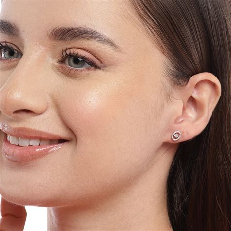 Circle of Radiance Rose Gold-Plated Cubic Zirconia 925 Sterling Silver ...