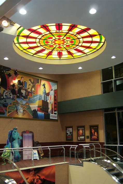 15 ft diameter stained glass flat panel at Cinemark Theatre Colombia by ...