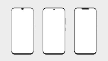 Realistic smartphone mockup with white screen | Premium Vector