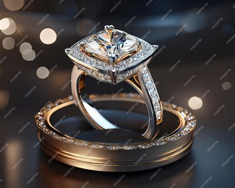 Premium Photo | Luxury expensive silver wedding ring jewelry with diamonds