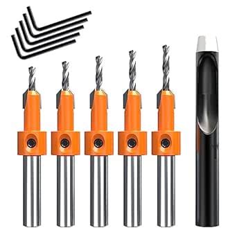 HUHAO 6PCS Countersink Drill Bit Set Counter Sinker Drill Bit Set Hole ...