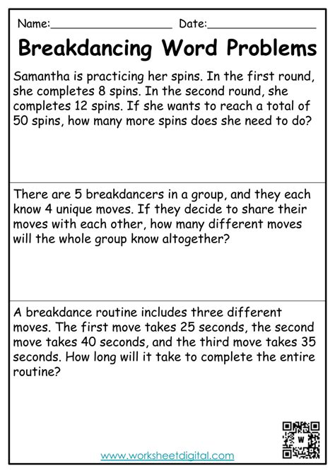 Image result for 4th Grade Math Word Problems PDF