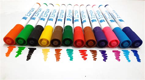 Ezmark - 12 Colour Whiteboard Fine Point Marker or Dry Erase Marker or ...