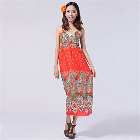 Buy AmWISH Women Bohemian Style Crossover V Neckline Empire Waist ...