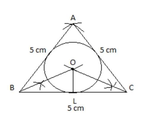 Construct an equilateral triangle with sides 5 cm and justify the ...