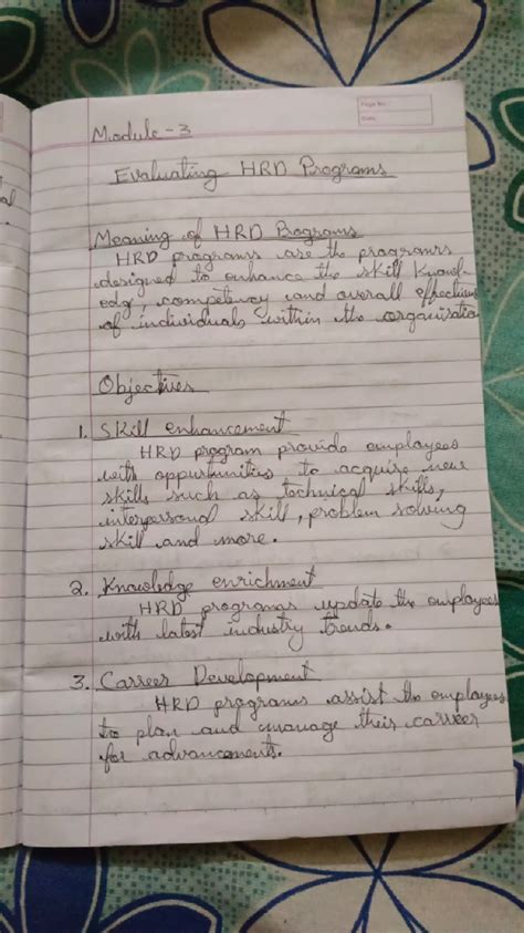 WA0017 - hrm bba 5th sem notes - Page No Module 3 Date Evaluating HRD ...