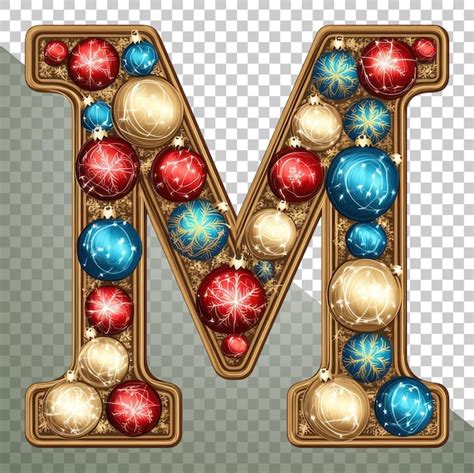 Png festive letter m full of cheer | Premium AI-generated PSD