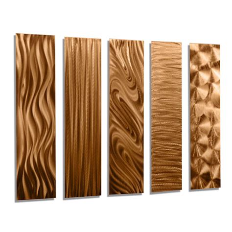 Buy New- 5 Metal Wall Art Panels- Abstract Modern Home And Office Decor ...