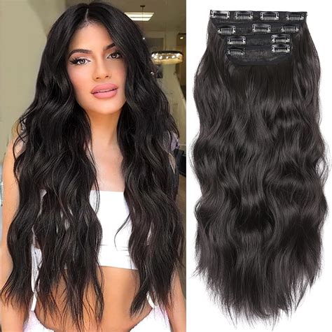 Mabufun Clip in Hair Extensions for Women Clip in Long Wavy Hair ...