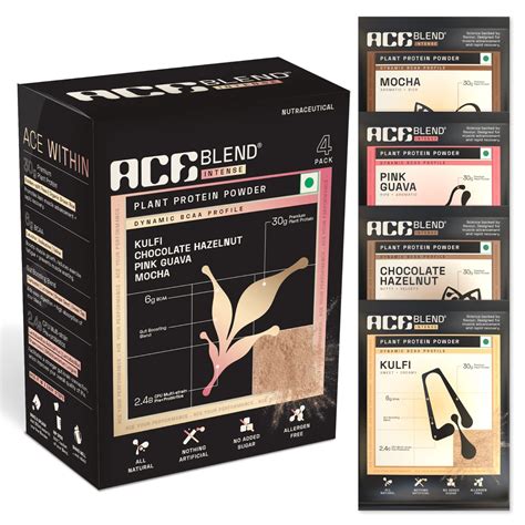 Ace Blend INTENSE 30G A-Grade Plant Protein | Pack of 4 Flavours ...