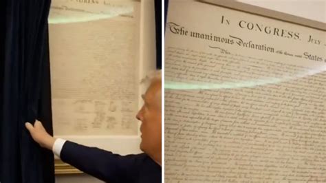 Trump shocks the nation by unveiling Declaration of Independence in Oval Office - AS USA