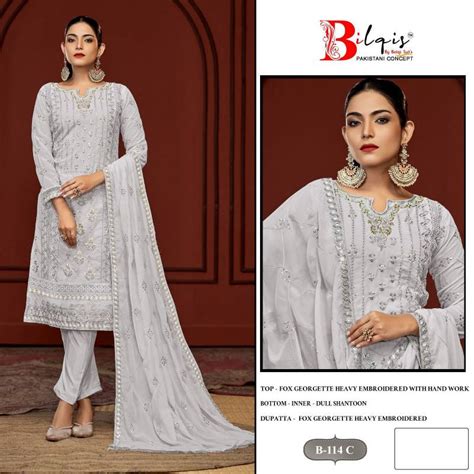 Bilqis B 114 Georgette Pakistani Salwar Kameez Collection