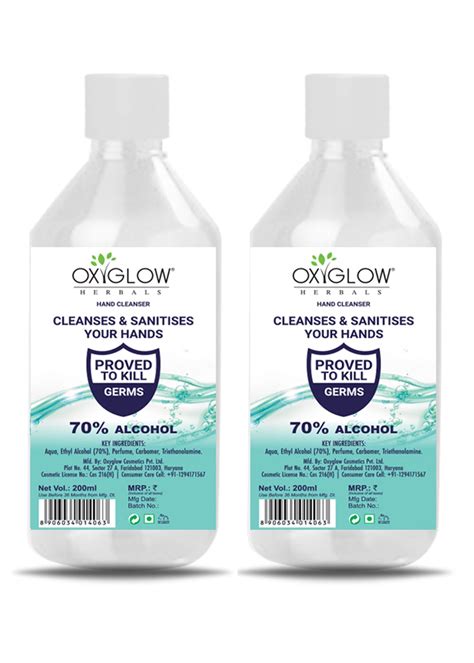 Get Hand Sanitizer With 70% Alcohol 200ml - (Pack of 2) at ₹ 180 | LBB Shop