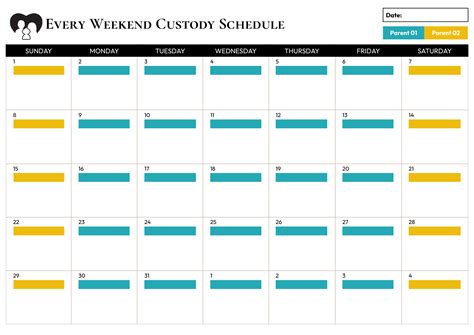 Free Custody Schedule Templates - Edit & Print
