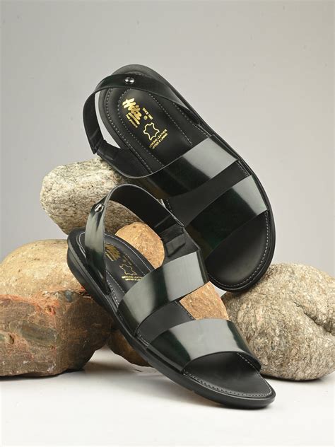Hitz Men's Green Leather Casual Daily Wear Slipper – Hitz Shoes Online