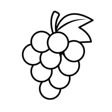 Grapes coloring page vector | Premium Vector