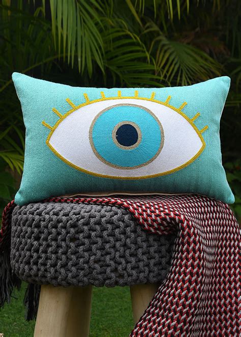 Get Quirky And Beautiful Evil Eye Design Cushion Cover at ₹ 1450 | LBB Shop