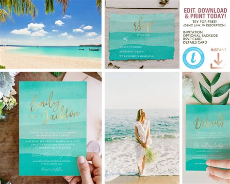 Beach wedding invitation sets | Beachweddingtips.com