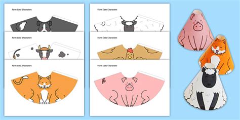 Farm Animal Cone Characters (teacher made) - Twinkl