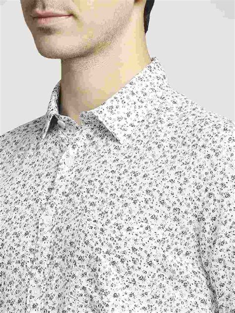 Men Grey Slim Fit Print Cotton Blend Full Sleeve Shirts – MyRaymond