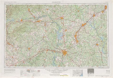 Charlotte topographic map, NC, SC - USGS Topo 1:250,000 scale