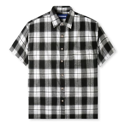 Jual Flannel - Day to Day Flannel Short Sleeve Shirt - Black White ...
