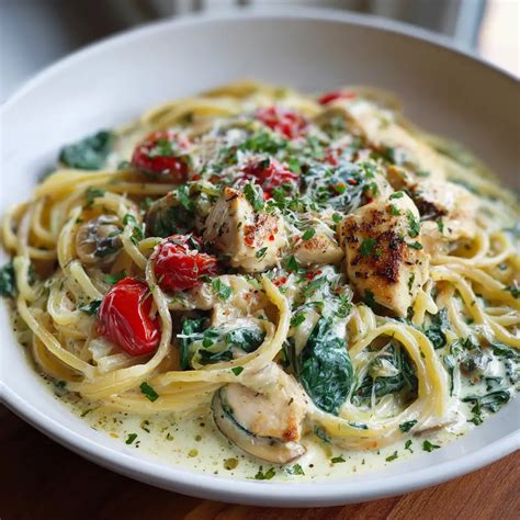 Creamy Chicken Spinach Pasta Recipe