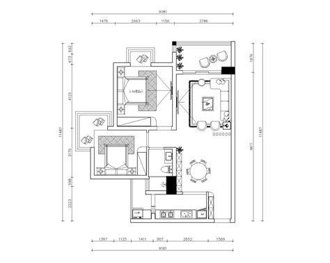 2.2 - 现代风格三室两厅装修效果图 - 花生设计效果图 - 躺平设计家