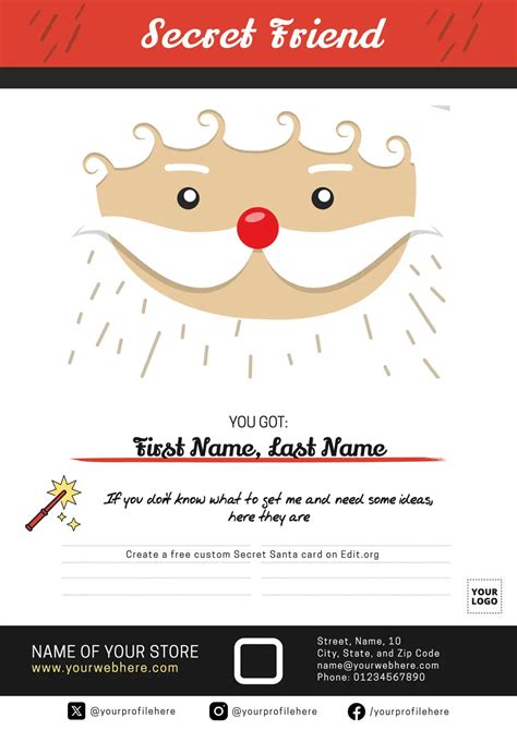 Secret Santa Template Secret Santa Gift Exchange Template