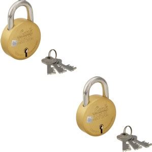 Link Double Locking 65mm Brass Lock with Hardened Shackle (Pack of 2 ...