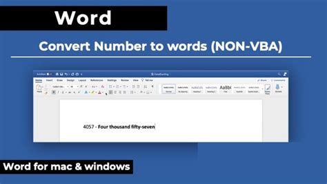 Image result for Convert Numbers to Words Zero Coding in Microsoft Word