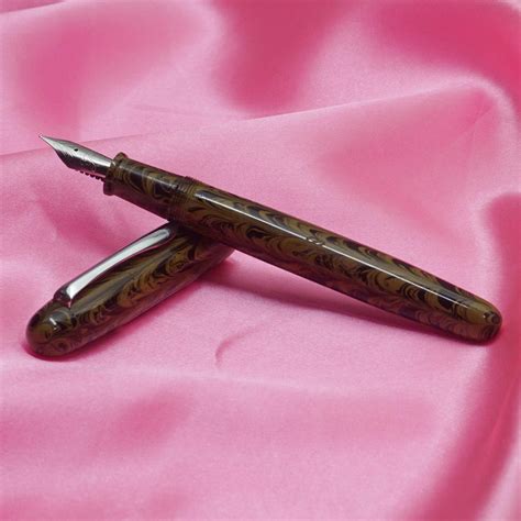 Gama Eyas Handmade Ebonite Dark Brown Marble pattern color body and Cap ...