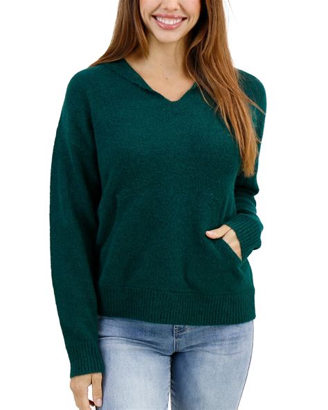 So Soft Deep Green Knit Sweater Hoodie - Grace and Lace