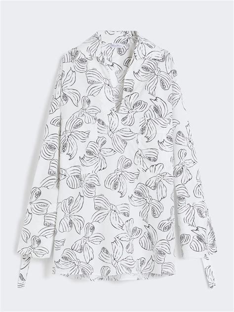Printed cotton shirt dress, white | Max Mara