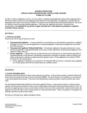 Fillable Online texasagriculture Instructions for application for ...
