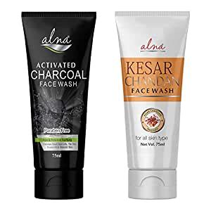 ALNA Charcoal activated With Kesar Chandan Face wash | Face Wash Combo ...