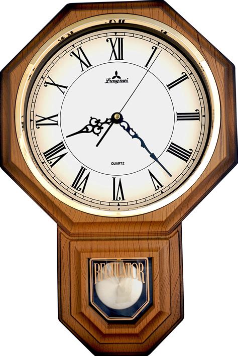Buy JUSTIME Traditional Schoolhouse Roman Pendulum Wall Clock Chimes ...