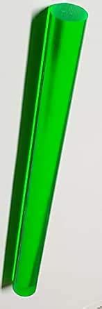 1" Diameter x 12" Long Fluorescent Green Clear Translucent Extruded ...