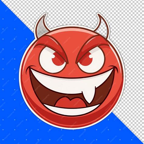 Premium PSD | Evil emoji on Transparent Background PNG