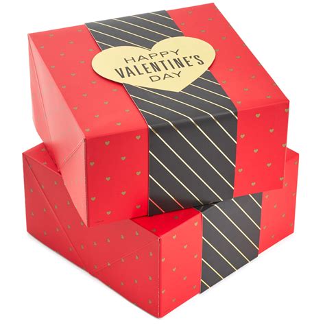 Valentines Day Gift Boxes 8" Square Happy Valentine's Day 2 Pack Gift