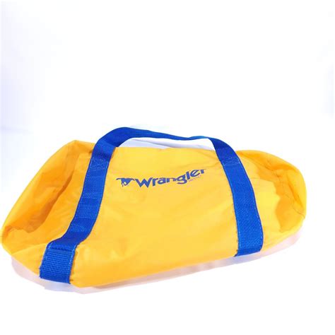 1970’s Wrangler Duffle Bag Vintage Luggage Yellow Blu… - Gem