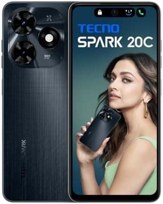 TECNO Spark 20C | Gravity Black, (8GB+128GB)| 50MP Main Camera + 8MP ...