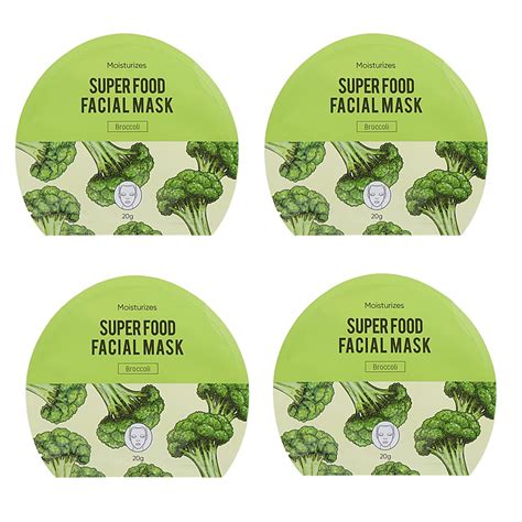 Buy MINISO Facial Sheet Masks, Super Organic Broccoli Brightening Skin ...