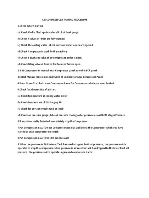 Image result for Compressor Starting Guide