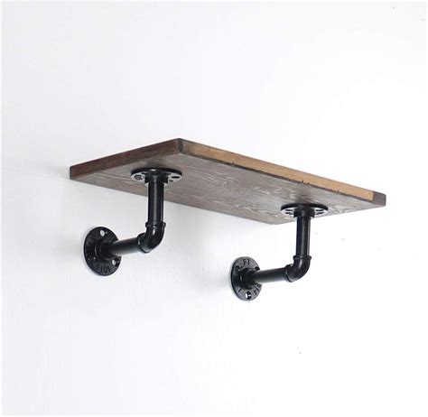 KINMADE Rustic Floating Shelf Brackets Industrial Iron Pipe India | Ubuy