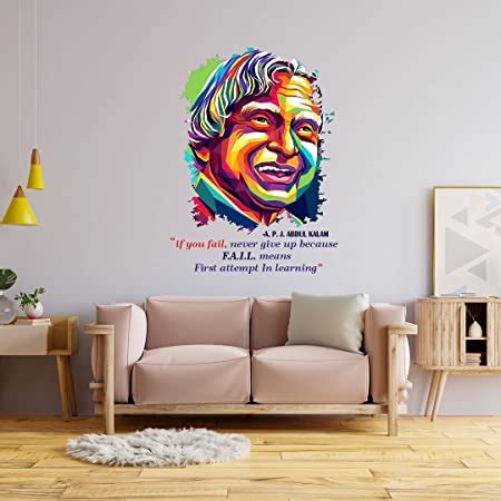 StickMe PVC Vinyl A. P. J. Abdul Kalam Wall Sticker 39.37 x 0.39 x 23. ...