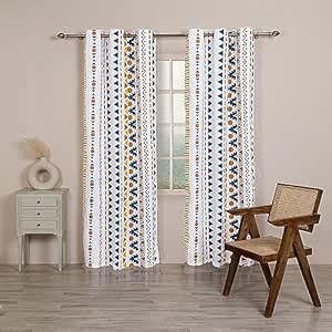 Buy HOMEMONDE Bohemian 7 Feet Long Panel 100% Cotton Curtain for Door ...